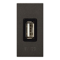 Розетка Zenit антрацит USB 1 мод. 2000мА