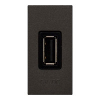 Розетка Zenit антрацит USB 1 мод. 750мА