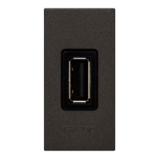 Розетка Zenit антрацит USB 1 мод. 750мА