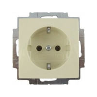 Розетка ABB basic55 cлонова кість 1-на з заземленням
