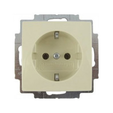 Розетка ABB basic55 cлонова кість 1-на з заземленням