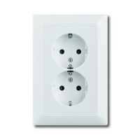 Розетка ABB basic55 біла 2-на з заземленням