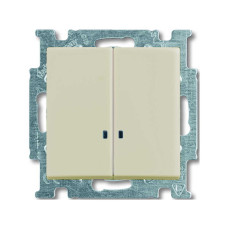 Вимикач ABB basic55 cлонова кість 2кл з підсвіткою