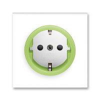 Розетка Neo білий/крижаний зелений 1-на з заземленням