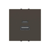 Розетка Zenit антрацит USB A+C 3A