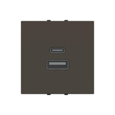 Розетка Zenit антрацит USB A+C 3A