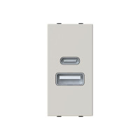 Розетка Zenit дюна 1 мод. USB A+C 2,1A