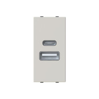 Розетка Zenit дюна 1 мод. USB A+C 3A