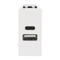 Розетка Zenit біла 1 мод. USB A+C 2,1A