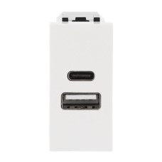 Розетка Zenit біла 1 мод. USB A+C 2,1A