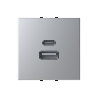 Розетка Zenit срібна USB A+C 3A