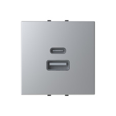 Розетка Zenit срібна USB A+C 3A