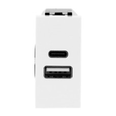 Розетка Zenit біла 1 мод. USB A+C 3A