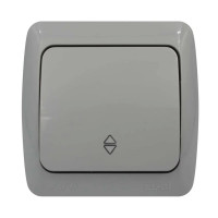 Вимикач EVA сірий 1кл прохідний IP54