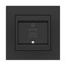 Розетка EL-BI VEGA чорна мат комп'ютерна 1-на CAT6 RJ45