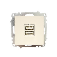 Розетка EL-BI ZENA кремова USB Type C+A без рамки 3А