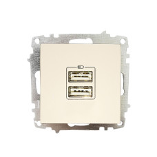 Розетка EL-BI ZENA кремова USB Type C+A без рамки 3А