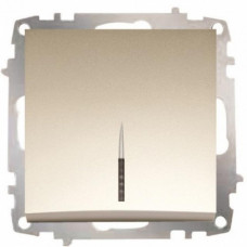 Вимикач EL-BI ZENA Silverline титан 1кл з підсвіткою без рамки