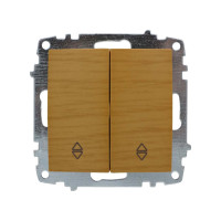 Вимикач EL-BI ZENA Woodline клен 2кл прохідний без рамки