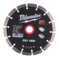 Диск алмазний MILWAUKEE DU 180,  діаметр 180мм (цегла, бетон, шлакоблок)