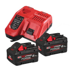 Енергокомплект Li-Ion MILWAUKEE, M18 FORGENRG-802 (зарядний пристрій M12-18 FC, 2 акумулятори М18 FВ8 8Аг, картонне пакування)