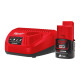 Енергокомплект Li-Ion MILWAUKEE, M12 NRG-201 (зарядний.пристрій С12 С, 1 акумулятор М12 В2 2Аг, картонне пакуванння)