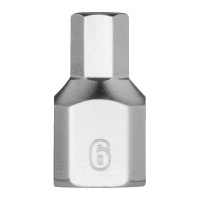 Головка торцева хромована 1/4'' MILWAUKEE укорочена з бітою Hex, 6мм