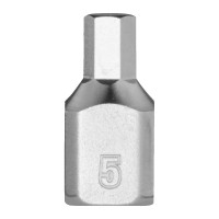 Головка торцева хромована 1/4'' MILWAUKEE укорочена з бітою Hex, 5мм