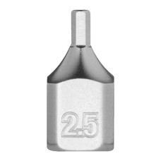 Головка торцева хромована 1/4'' MILWAUKEE укорочена з бітою Hex, 2,5мм