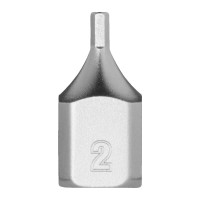 Головка торцева хромована 1/4'' MILWAUKEE укорочена з бітою Hex, 2мм