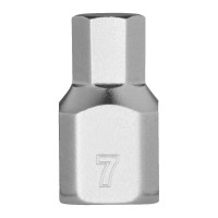 Головка торцева хромована 1/4'' MILWAUKEE укорочена з бітою Hex, 7мм
