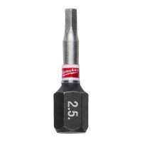 Біта SHOCKWAVE MILWAUKEE, Hex2,5, 25мм, (3шт)