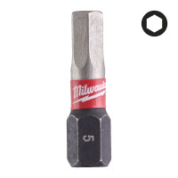 Біта SHOCKWAVE MILWAUKEE, Hex5, 25мм, (2шт)
