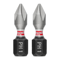 Біта SHOCKWAVE MILWAUKEE, PH1, 25мм, (3шт)