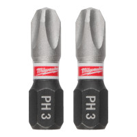 Біта SHOCKWAVE MILWAUKEE, PH3, 25мм, (3шт)
