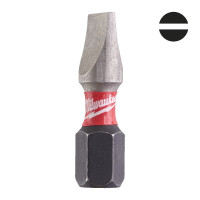 Біта SHOCKWAVE MILWAUKEE, SL1,2x6,5, 25мм, (2шт)