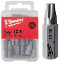 Біта MILWAUKEE, TX40, 25мм, (25шт), пластикова коробка