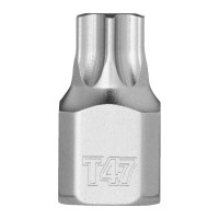Головка торцева хромована 1/4'' MILWAUKEE укорочена з бітою Torx, T47