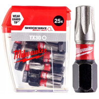 Біта SHOCKWAVE MILWAUKEE, TX30, 25мм, (25шт), пластикова коробка