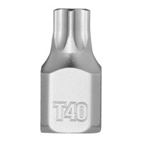 Головка торцева хромована 1/4'' MILWAUKEE укорочена з бітою Torx, T40