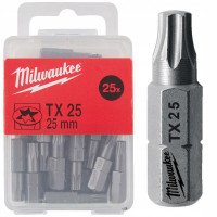 Біта MILWAUKEE, TX30, 25мм, (25шт), пластикова коробка