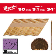 Цвяхи оцинковані з D-образною головкою MILWAUKEE, 3,1/34 градуси/50мм (2200шт)