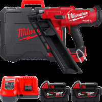 Пістолет цвяхозабивний акумуляторний безщітковий MILWAUKEE M18 FUEL FFNS-502C  (зарядний пристрій M12-M18 FC, 2 акумулятори M18