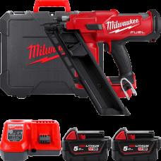 Пістолет цвяхозабивний акумуляторний безщітковий MILWAUKEE M18 FUEL FFNS-502C  (зарядний пристрій M12-M18 FC, 2 акумулятори M18