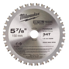 Диск пиляльний для циркулярної пили по металу MILWAUKEE, діаметр 150x20x1,6x34