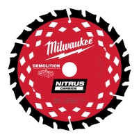 Диск пильний по дереву з цвяхами Nitrus MILWAUKEE, діаметр 165х20х1, 6мм, 24 зуб.