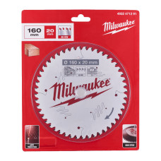 Диск пиляльний по дереву PFTE MILWAUKEE, діаметр 160х20х2,2мм, 48 зуб.