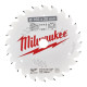 Диск пиляльний по дереву PFTE THIN KERF MILWAUKEE, діаметр 165х20х1,6мм, 24 зуб.