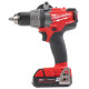 Дриль-шуруповерт акумуляторна безщіткова MILWAUKEE, M18 FDD-202, 135Нм (зарядний пристрій M12-18 C, 2 акумулятора M18В B2 2Аг, к