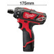 Шуруповерт акумуляторний 1/4'' HEX MILWAUKEE, M12 BD-0 (каркас, кліпса для ременя, картонне пакування)